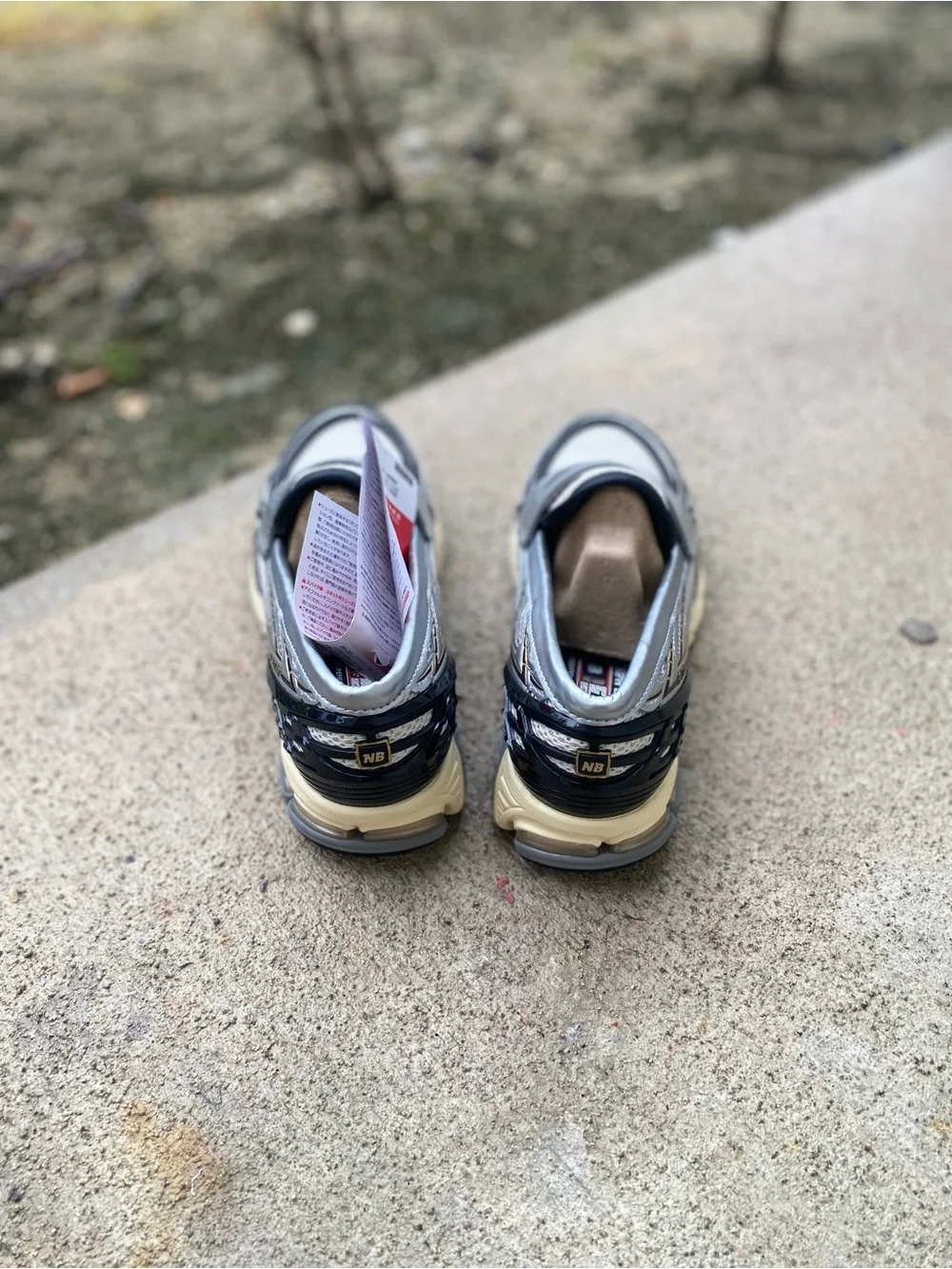 New Balance Silver, Black and Cream Slip-On Athletic Loafers